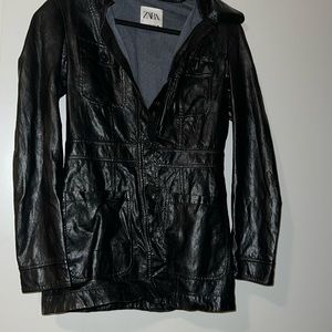 Faux leather Zara top/ blazer